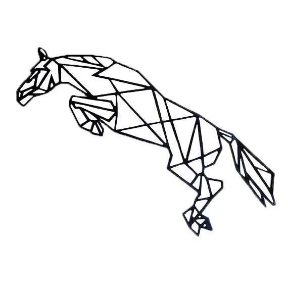 Geometrische Dieren Jumping Horse 3 Geometrische Dieren Jumping Horse