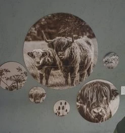 Muurcirkel Set Schotse Hooglander