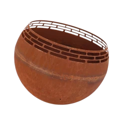 Vuurkorf Cortenstaal Laser Cut Roest Strepen