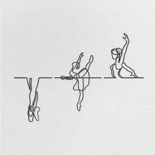 Metalen Wanddecoratie Ballerina 4 Metalen Wanddecoratie Ballerina - Afbeelding 2