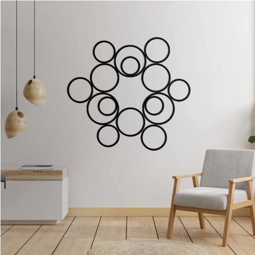 Metalen Wanddecoratie Cirkels 5 Metalen Wanddecoratie Cirkels - Afbeelding 3