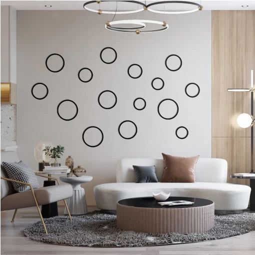 Metalen Wanddecoratie Cirkels 4 Metalen Wanddecoratie Cirkels - Afbeelding 2