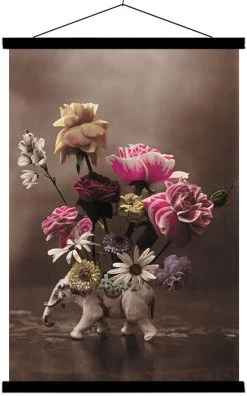 Wanddoek Vase éléphant